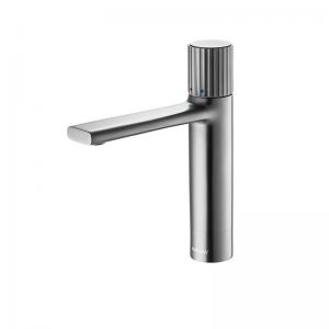 China 30mm Ceramic Cartridge Brass Grey Basin Mixer Faucet For Washroom on sale