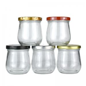Quality OEM ODM Nature White Transparent Big Mouth 200ml Glass Jars With Lids for sale