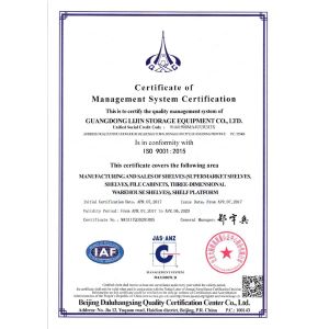 Guangdong Lijin Storage Equipment Co., Ltd. Certifications
