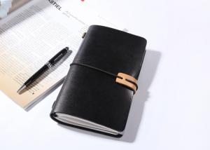 Quality N52-L Black Leather Bound Notebook Refillable Leather Journal for sale