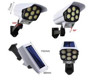 Quality Door Sensor 77 LED Simulation Monitoring Security Lighting Solar Motion Sensor Simulation Camera Solar Wall Lamp for sale