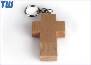 China Wooden Cross 8GB USB Flash Drive Free Key Ring Fine Gift for Christmas on sale