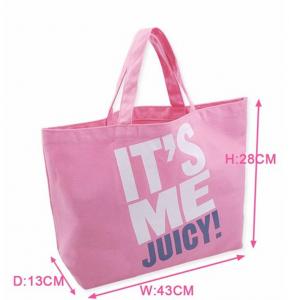 China Pink Printed Canvas Tote Bags Ladies Cotton Handbags for Ladies Supermarket on sale