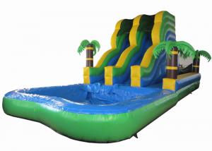 China Summer 2017 palm trees inflatable water slide on sales inflatable single slide with water pool on sale