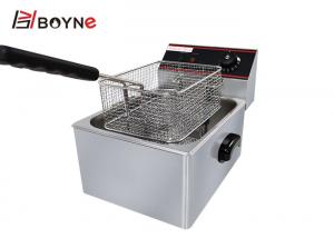 Quality 6L Single Tank Stainless Steel Fryer Machine For Snacks for sale