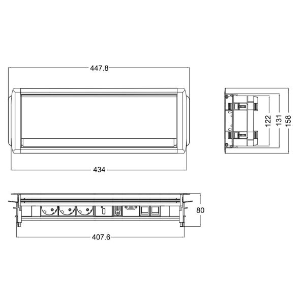 Aluminum Black Flip Up Sockets Protection Class I 150cm Length Connection Cable