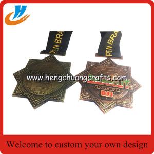 China Old challenge medals/Antique metal medals customized,award ribbon medals wholesale on sale