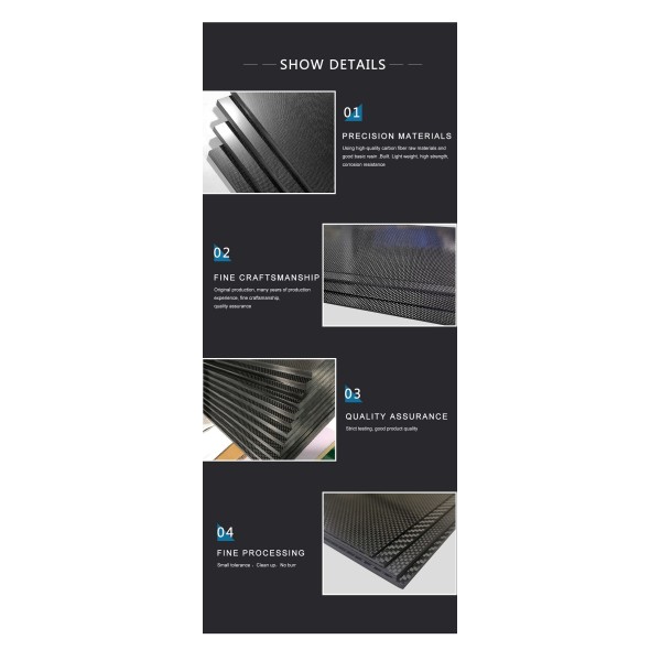 Hot-Pressing Process Customized CFRP Sheet (Carbon Fiber Reinforced Polymer)