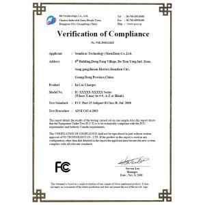 UNITECH ELECTRONICS (H.K.) CO.,LIMITED Certifications
