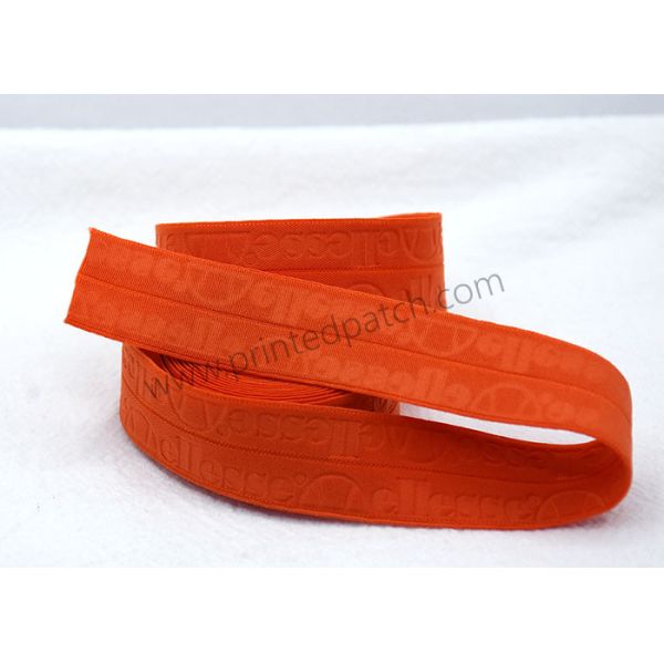 Debossed Customized Logo On 25mm Nylon Elastic Webbing 25mm for cycling wear