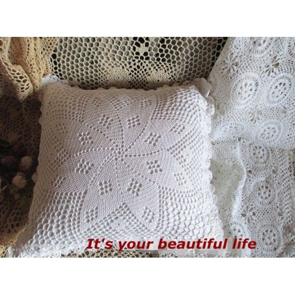 European cotton crochet lace cushion cover pillow case for home decor wedding gift colorfu