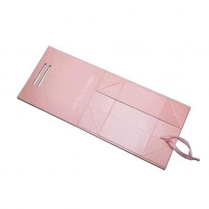 Quality Magnetic Closure Flap Foldable Gift Boxes Pink Plain Printed With Hinged Lid for sale