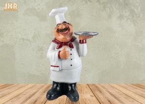 Quality Poly Chef Tabletop Statue Polyresin Statue Figurine Resin French Chef Sculpture for sale