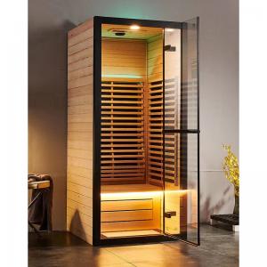 Quality Canadian Hemlock Spectrum 1 Person Dry Steam Infrared Sauna Room Home Spa Fitness for sale