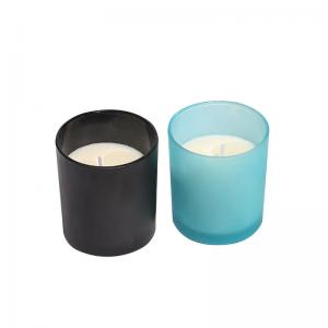 Quality Coloured Glass Candle Holder Glass Candle Containers 8cm Height for sale
