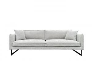 Quality 3 seater fabric sofa metal legs superior sponge fiber filled cushions and pillows for sale