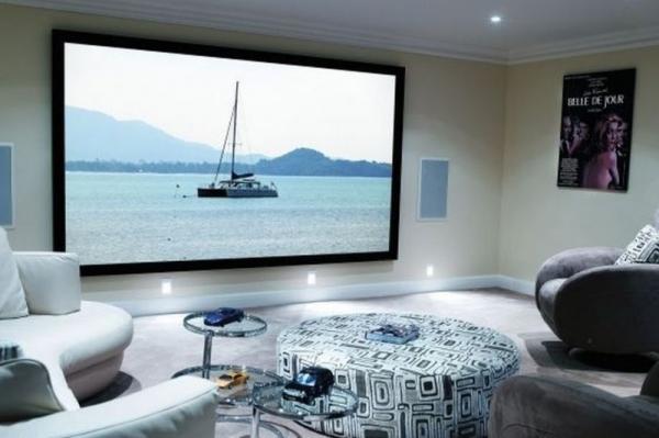 Buy Home Cinema 150" Wall Mount Fixed Frame Projector Screen With HD Matte White at wholesale prices