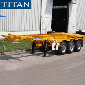 Quality Tri Axle Sliding Skeletal Trailer 20 ft Container Chassis for Sale for sale