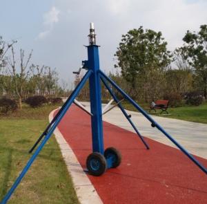 Quality movable light pole winch type mast 6-12 meters antenna tower telescopic mast with tripod and wheel for sale