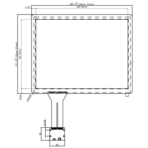 IIC / USB Interface 12.1'' Capacitive Touch Panel For Smart Advertising Machine