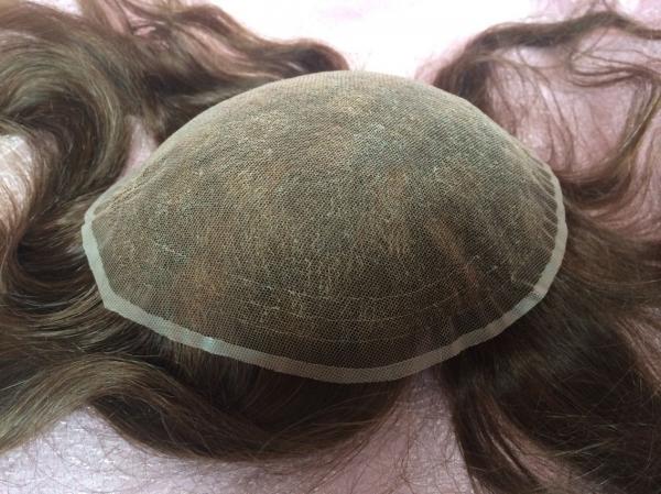 Buy Elegant-wig high quality bleached knots French lace base toupee for women at wholesale prices