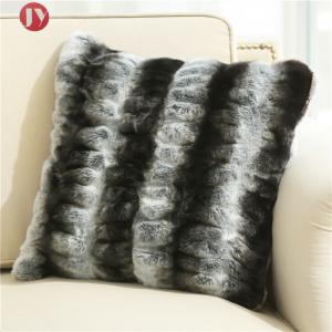 Quality dark gray stripe Chinchilla faux Fur Decorative Pillow cover , cushion cover for sofa Bedroom 18inch*18inch for sale