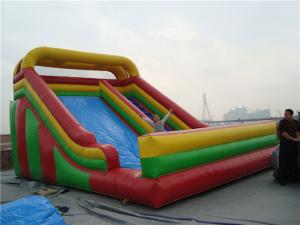 China Wet / Dry Use Inflatable Slippery Slide , 12m Big Blow Up Water Slides For Rent on sale
