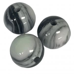 China One Hole Fancy Resin Bead Buttons Marble Effect 10mm Round for Garment on sale