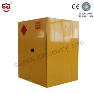 China Customized Metal Chemical Storage Cabinet Paint Yellow With Leak-Proof Sump & Dual Vents on sale