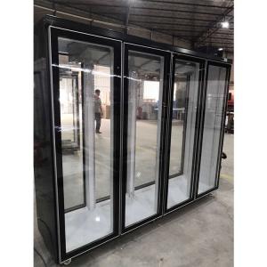 Quality 2500L Reach In Cooler 4 Glass Door Refrigerator For Convenience Store for sale