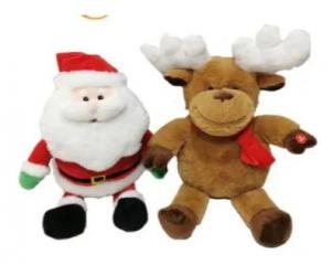 Quality 30CM Glow up Christmas Gift Plush Santa and Reindeer for 3+ Kids Play for sale