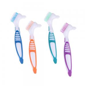 Quality Double Sided Denture Cleaning Brush Toothbrush Plastic Material CE Certified for sale