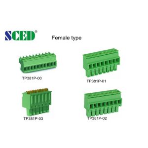 Vertical Wire Inlet Male Pluggable Plug In Terminal Block With 3.81mm Pin Header