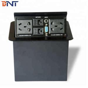 Quality Office Floor Outlet for Desktop Hydraulic Pop Up Type Power Socket with Aluminum Alloy Panel for sale