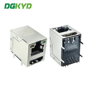 DGKYDRH1188AB1A1DB1080 RJ45 Network Port USB Connector Single Port 8P8C Connector With LED Network Port Socket