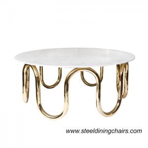 Quality Home OEM ODM ISO9001 Marble Coffee Table With Stainless Steel Legs for sale