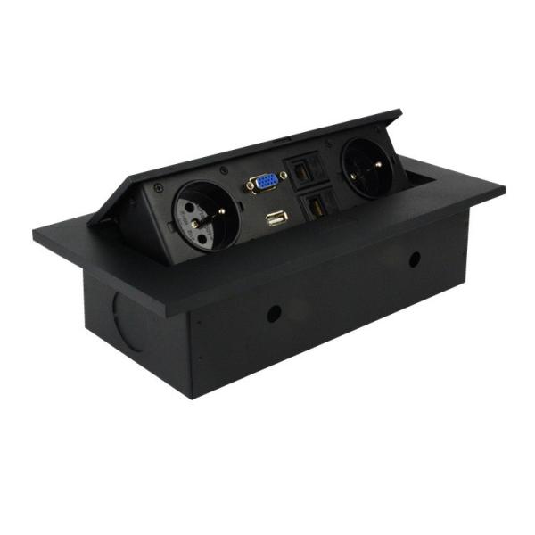 Buy Desktop Connection Data Box for Office Desk Media Socket in Germany Power and Data Socket at wholesale prices