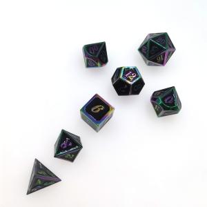 Quality Dice Set Gold For Dungeons And Dragons Polyhedral Dazzling Practical Plating Sharp for sale