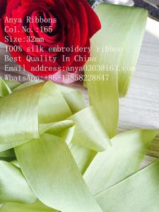 Quality 32mm,solid colour silk ribbon，monochrome silk ribbon, 100% silk,ribbon,embroidery ribbon,silk satin ribbon for sale