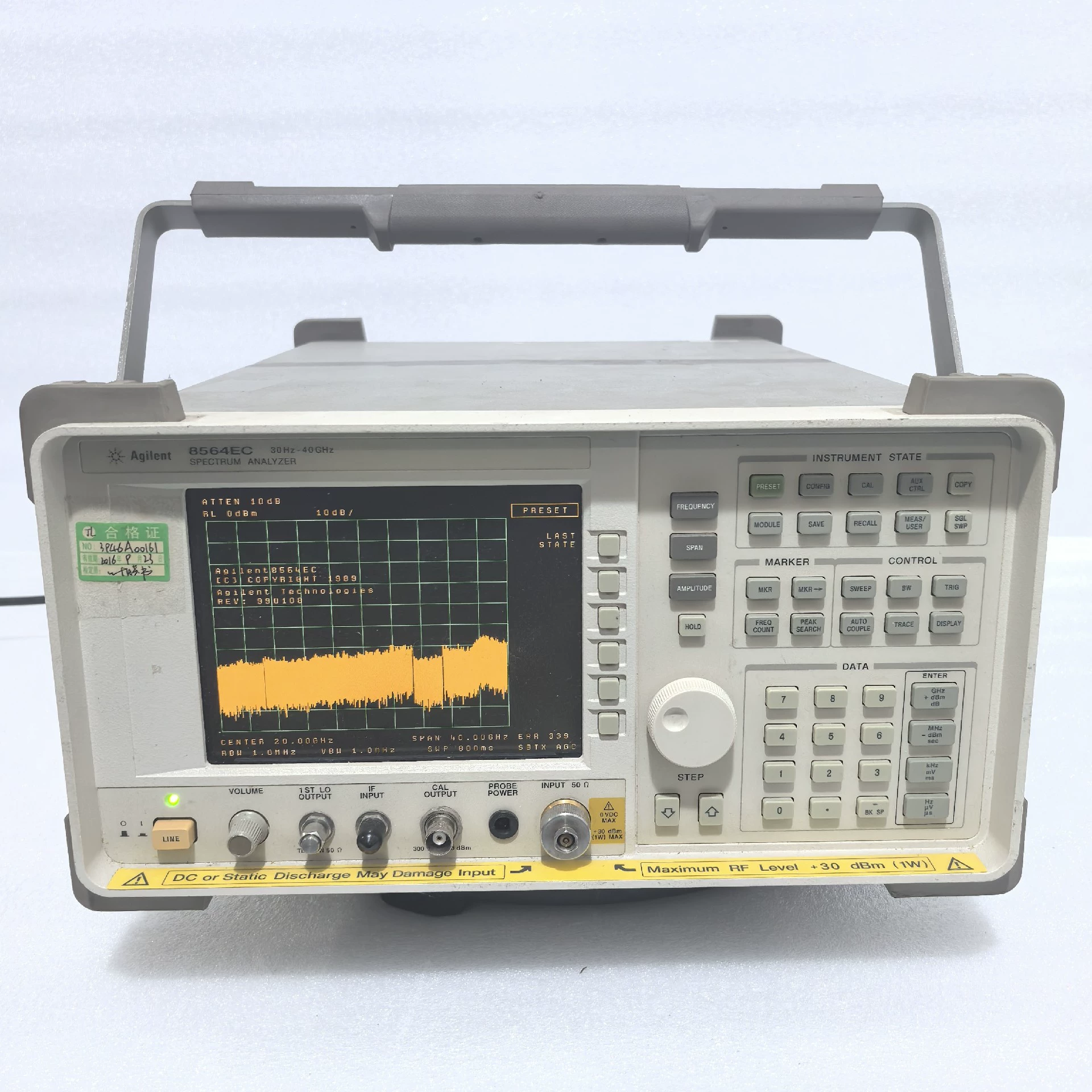 Quality Agilent 8564EC 40 GHz Color Portable RF Spectrum Analyzer 38 lb Weight for sale