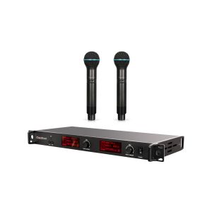 Quality 600 Frequencies Dual Channel Wireless Microphone System 120MHz Transmitter Sync for sale