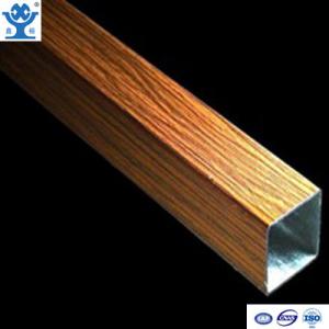 High quality wood effect 6000 series extruded rectangular tube aluminium