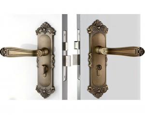 Quality High Hardness Room Mortise Door Lock Antique Bronze Zinc Alloy Entracne Handle Lock for sale