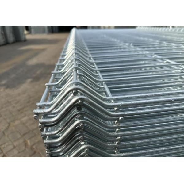 Installed triangle security fence panel in industrial setting