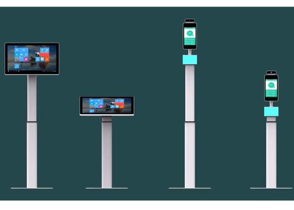 Buy Safe Temperature Measurement kiosk face recognition RFID card reader Machine for access control system MIPS software at wholesale prices