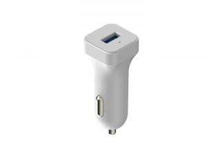 Quality Single Port White USB Car Charger Adapter With Micro USB 5V 2.4A for sale