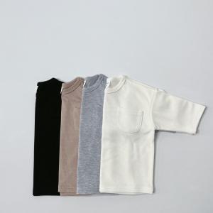 China 190gsm Kids Basic Pocket Long Tee 4 Colors Regular Fit Style 100% Cotton on sale