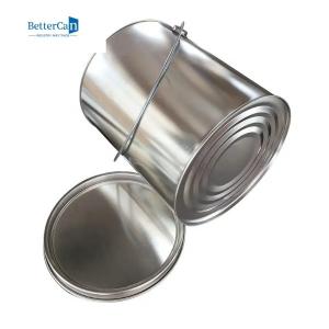 Quality Round Paint Tin Cans Container   4L Empty Metal Gallon Paint Cans for sale