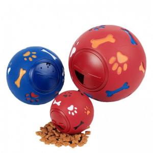 China Blue / Red Color Dog Fetch Ball , Dog Snack Ball Chewable For Training Pets on sale