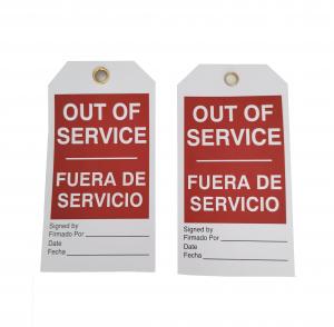 China Waterproof Custom Repair Tags White Red Tag Out Of Service Fuera De Servicio on sale